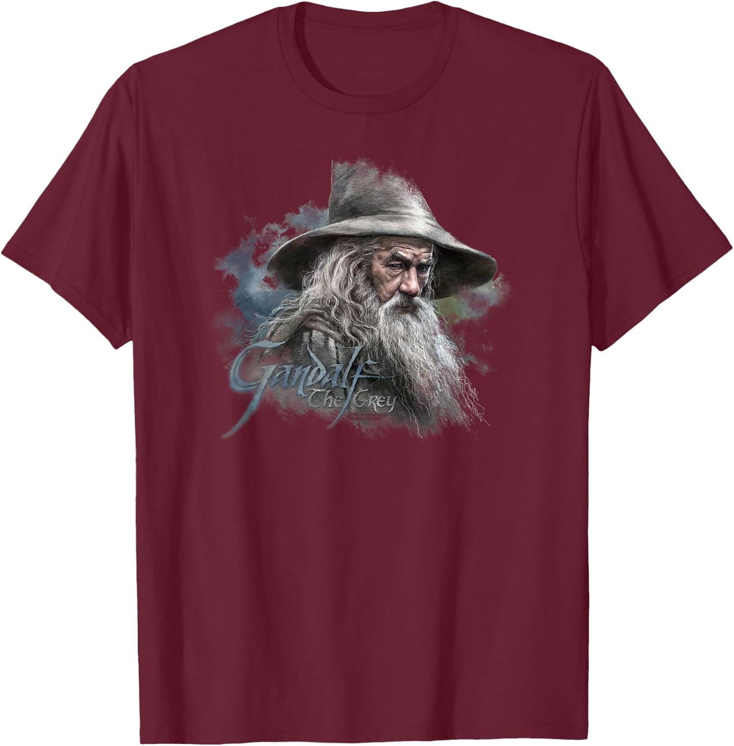 Warner Bros. Hobbit Gandalf the Grey -Adult , Grey, Short Sleeve, Small T-Shirt - T-Shirt | Maroon