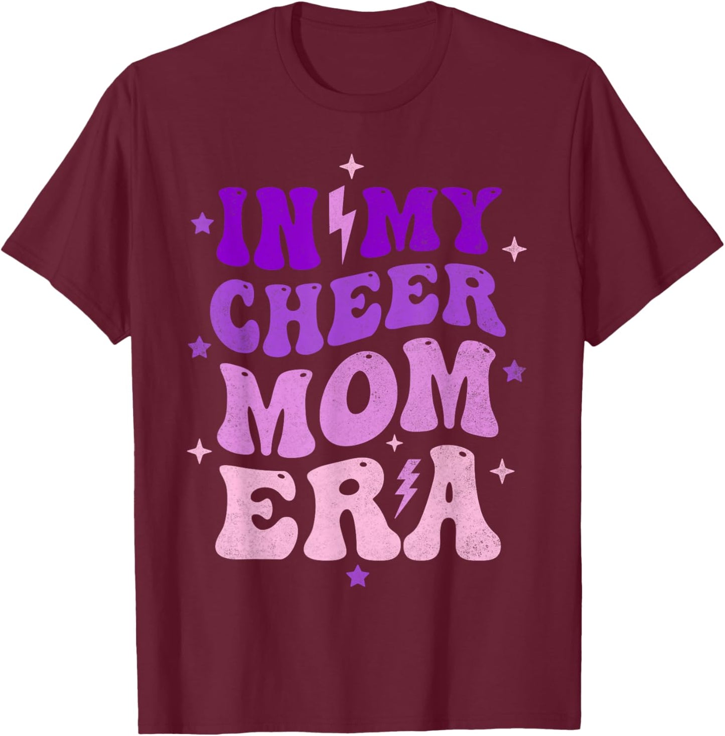Trendy In My Cheer Mom Era Cheerleading Cheer Mama T-Shirt - T-Shirt | Maroon