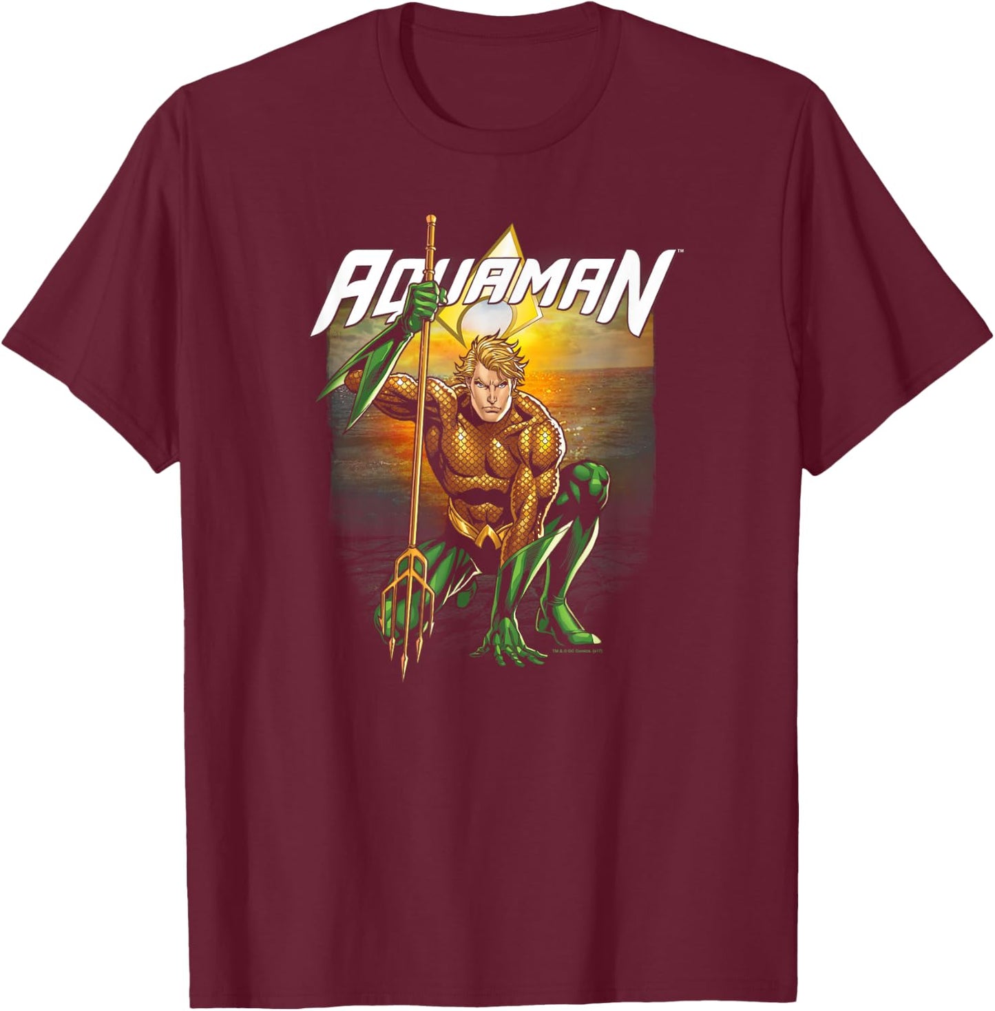 Aquaman Beach Sunset T-Shirt - T-Shirt | Maroon
