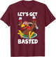 Let's Get Basted Shirt Funny Wine Thanksgiving T-Shirt - T-Shirt | Maroon