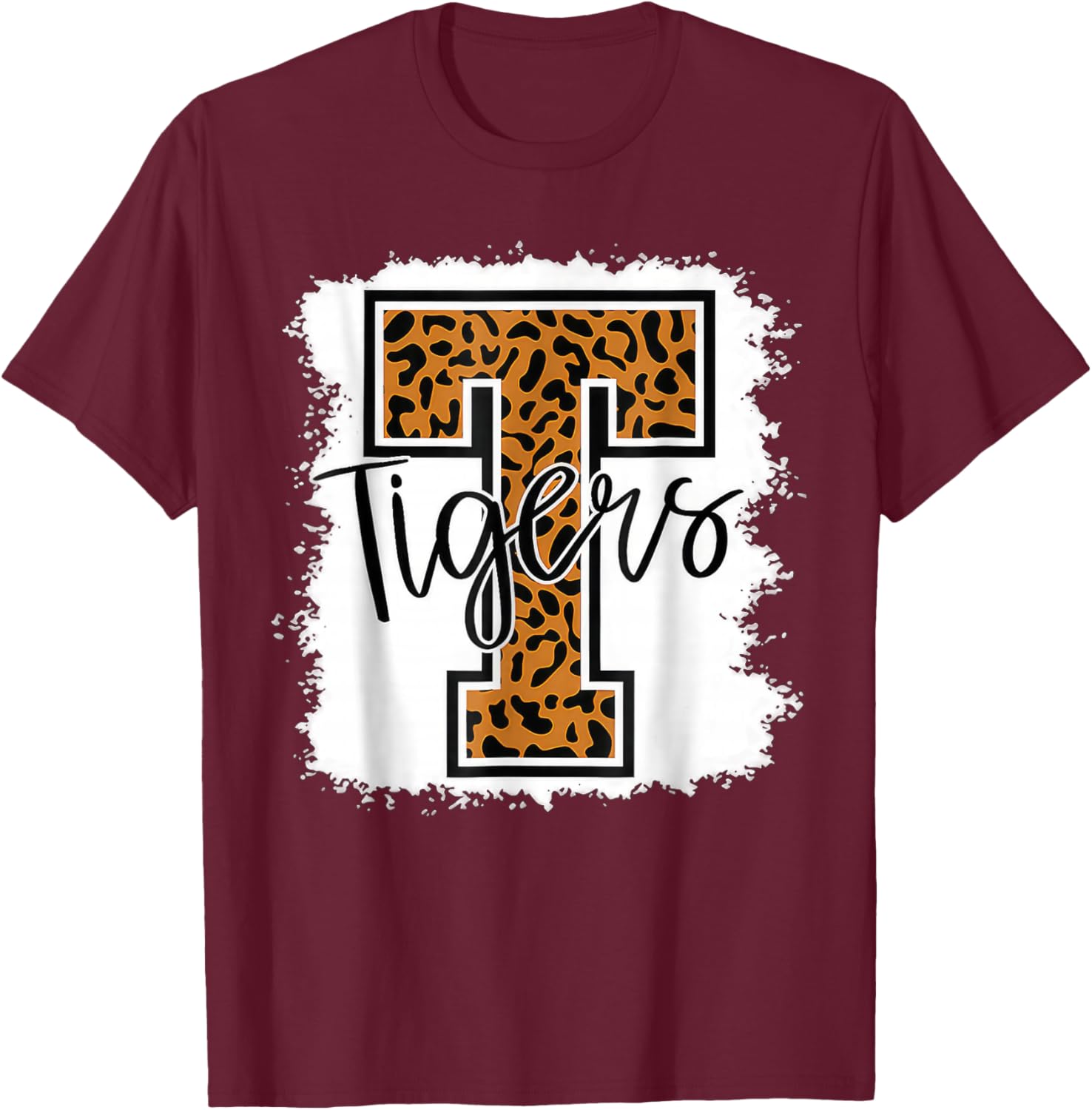 Tigers Swash School Spirit Orange Black T Shirt T-Shirt - T-Shirt | Maroon