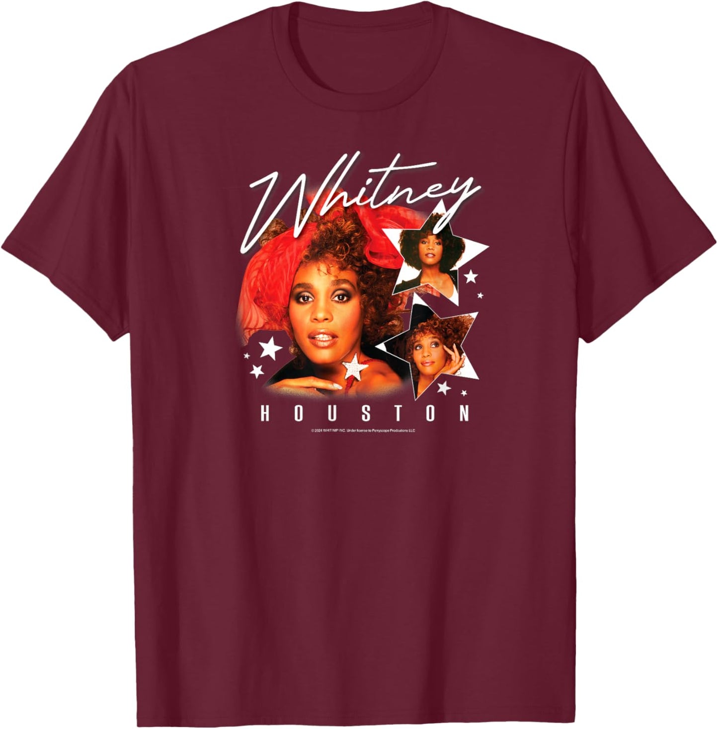 Whitney Houston - Stars The Voice Music Singer Artist T-Shirt - T-Shirt | Maroon