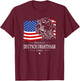 Proud Deutsch Drahthaar Dad American Flag patriotic dog gift T-Shirt - T-Shirt | Maroon