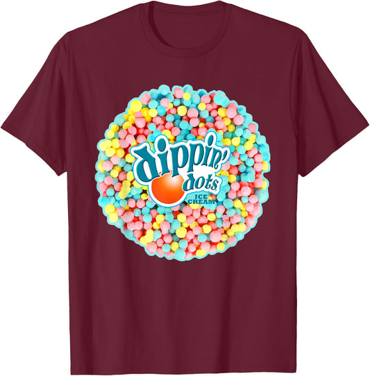 Dippin Dots - Rainbow Color Ice Cream T-Shirt - T-Shirt | Maroon
