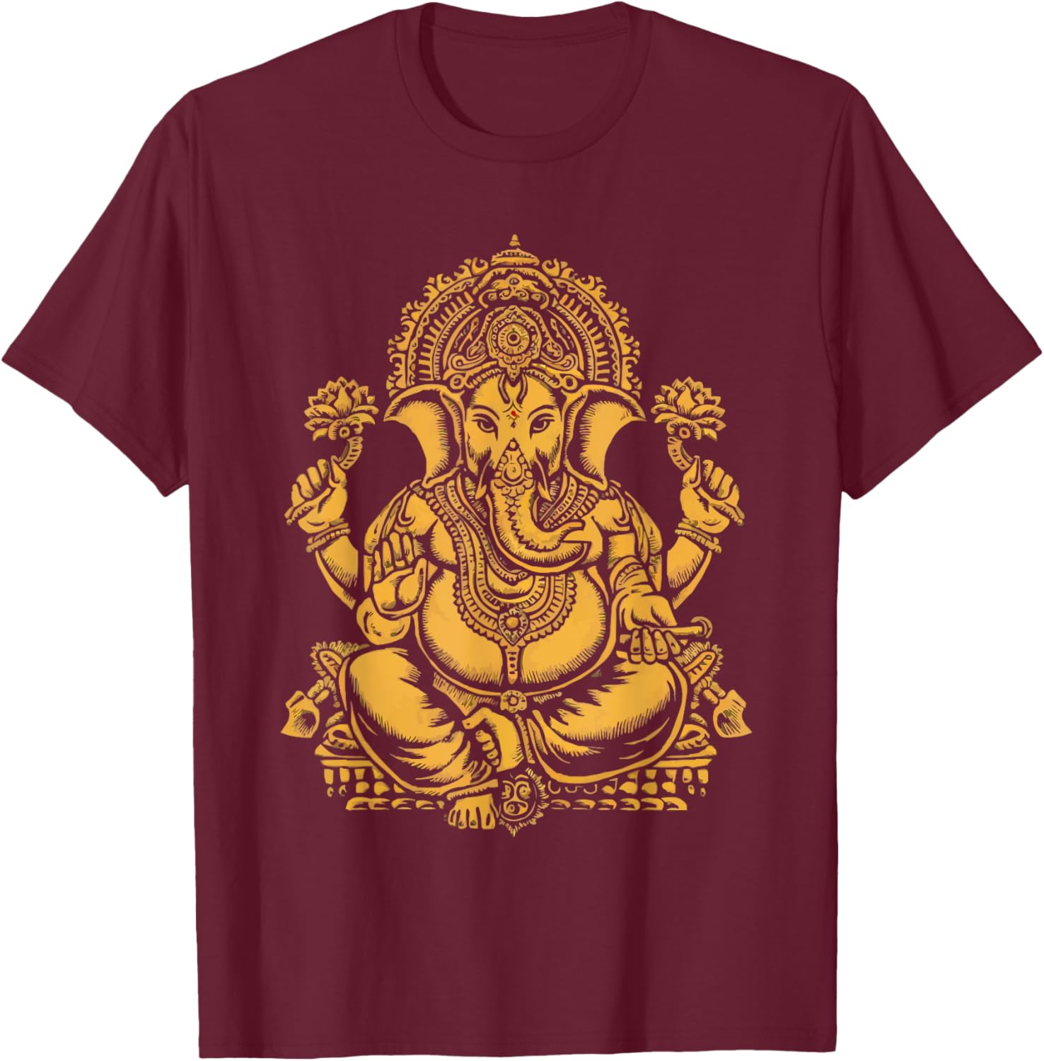 Ganesh Chaturthi Hindu Festival Elephant Lord Ganesha T-Shirt - T-Shirt | Maroon