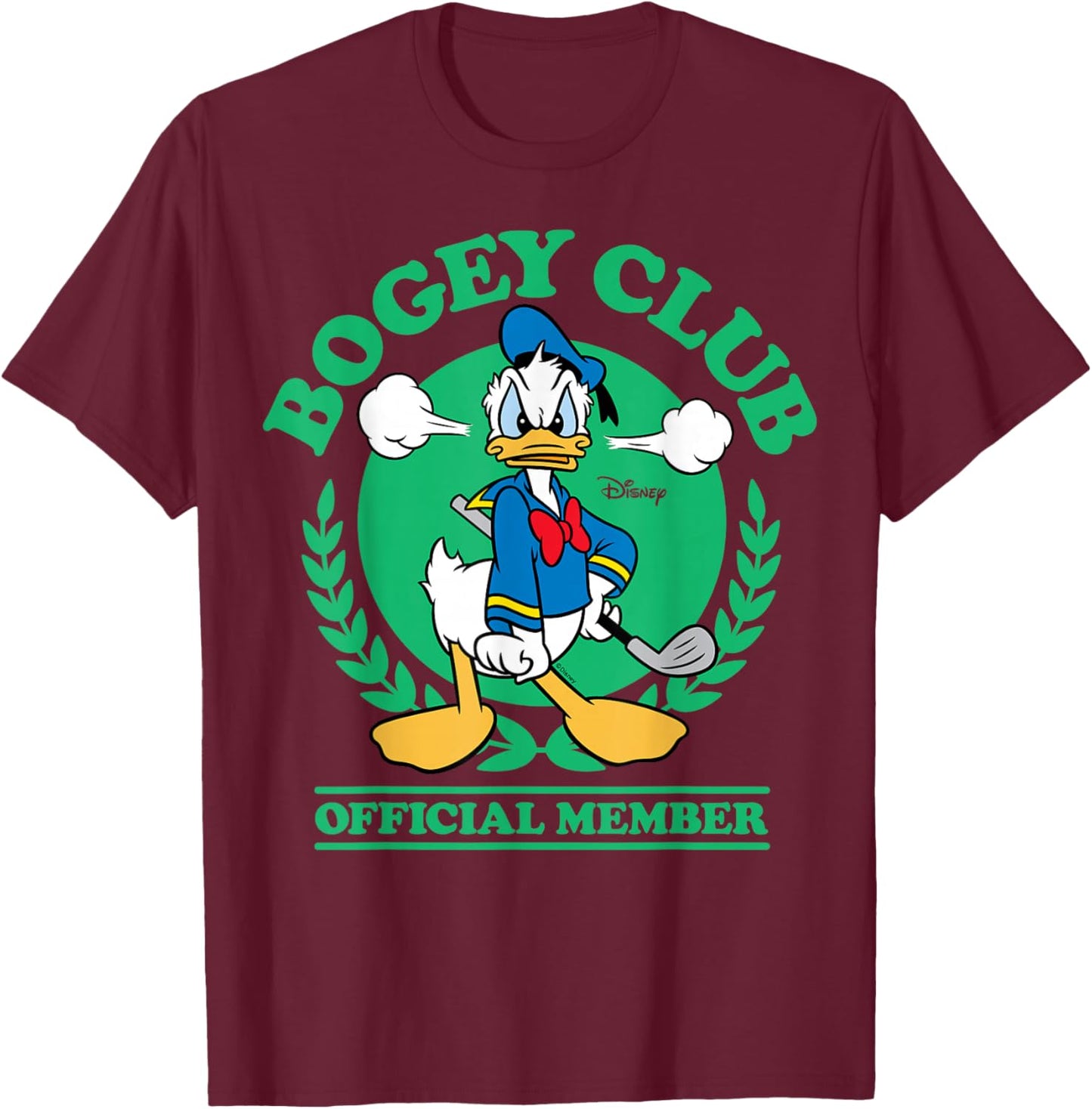 Donald Duck - Golf Bogey Club Official Member T-Shirt - T-Shirt | Maroon