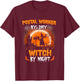 Postal Worker By Day Witch By Night Funny Halloween Day Gift T-Shirt - T-Shirt | Maroon