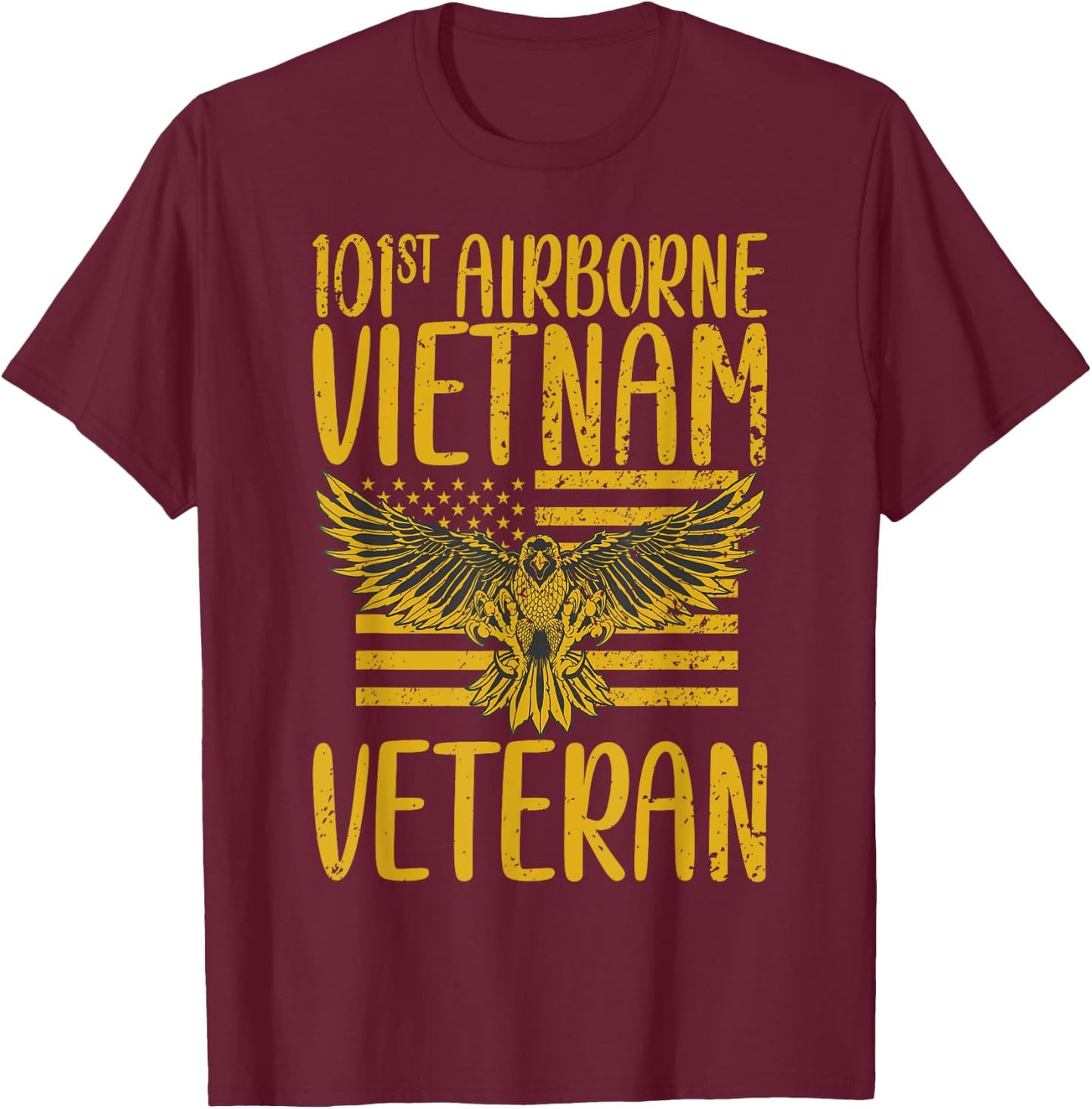 Fathers Day 101st Airborne Division Vietnam Veteran T-Shirt - T-Shirt | Maroon
