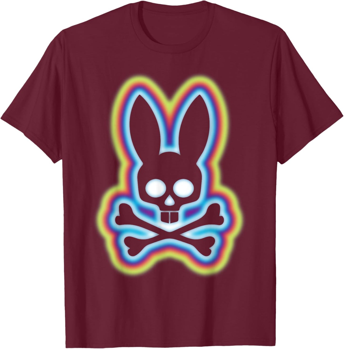 Scary Skull And Crossbones Bad Rabbit Horror Bunny Halloween T-Shirt - T-Shirt | Maroon