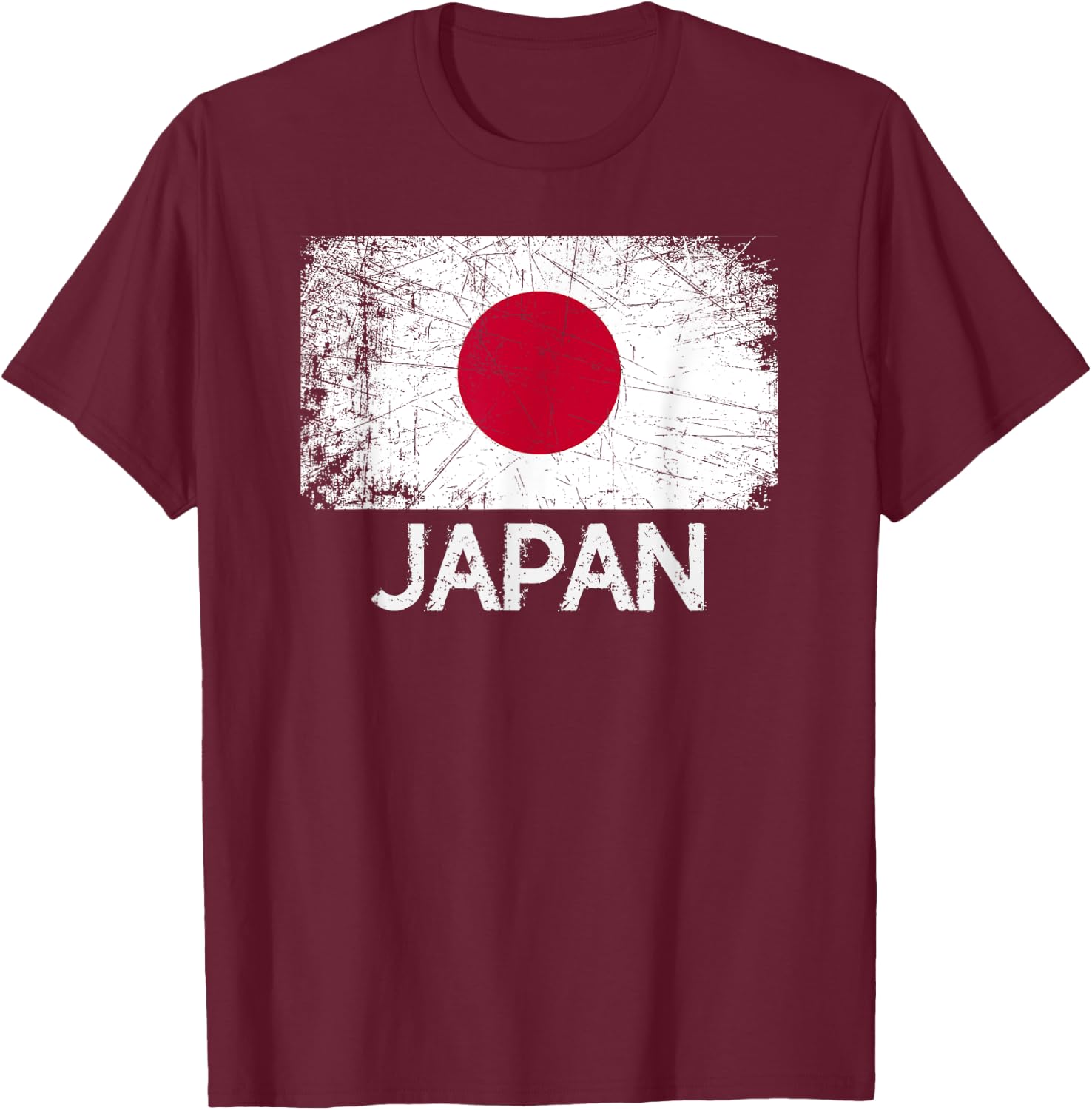 Japanese Flag | Vintage Made In Japan Gift T-Shirt - T-Shirt | Maroon