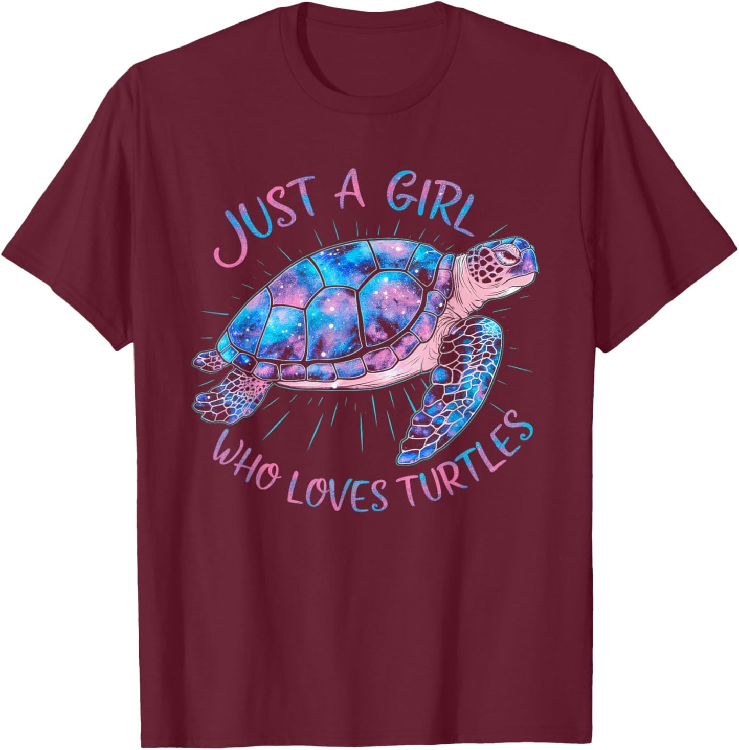 Just A Girl Who Loves Turtles Cute Turtle Lover Conservation T-Shirt - T-Shirt | Maroon