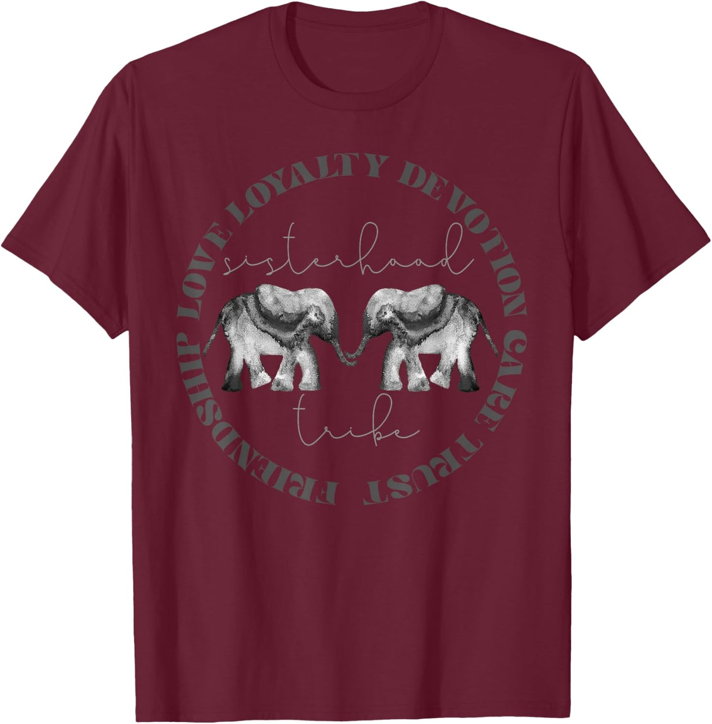 Elephant Friendship Sisterhood Tribe Squad Friend Group T-Shirt - T-Shirt | Maroon