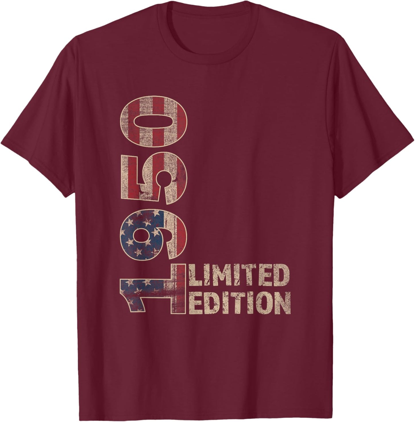 75th Birthday Gift Men Vintage Born 1950 Turning 75 Year Old T-Shirt - T-Shirt | Maroon