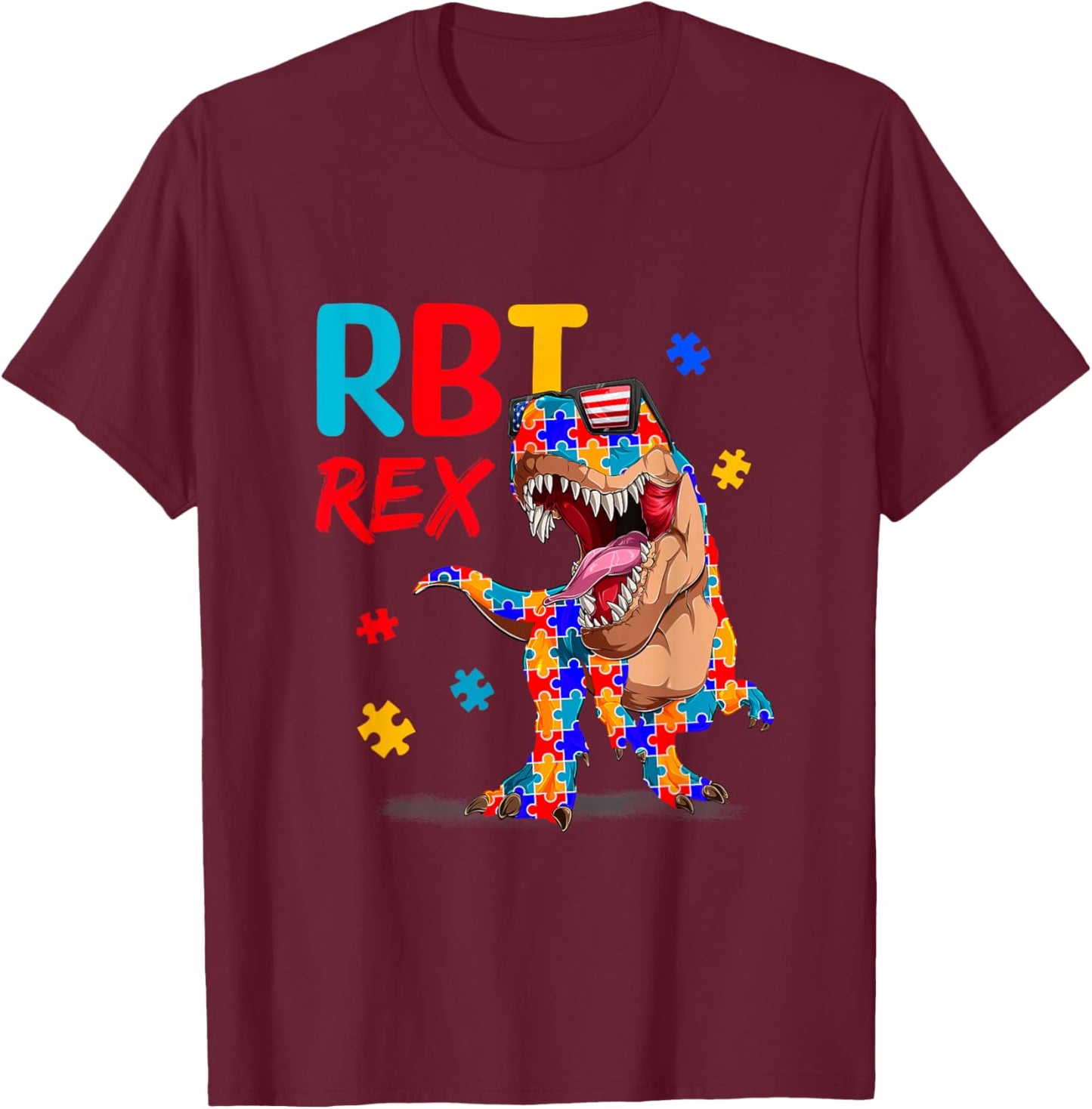 RBT Rex Registered Behavior Technician Therapist Autism T-Shirt - T-Shirt | Maroon