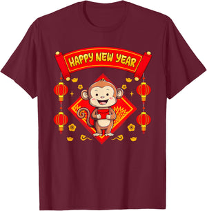 Monkey Zodiac Vietnamese New Year Matching Family Zodiac T-Shirt - T-Shirt | Maroon