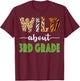 Wild About 3rd Grade Teacher Student Third Grade Zoo Safari Men Women Girls Kids T-Shirt - T-Shirt | Maroon