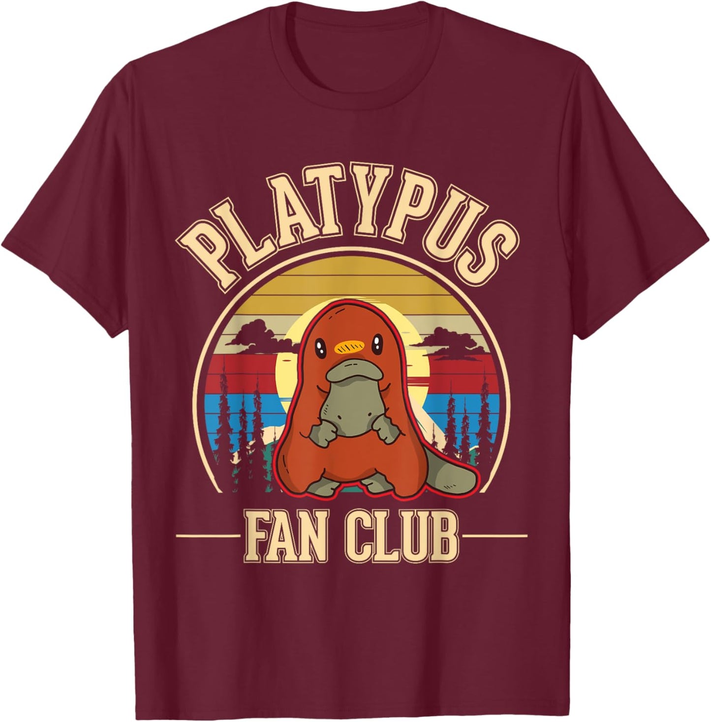 Platypus Fan Club Platypus T-Shirt - T-Shirt | Maroon
