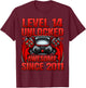 Level 14 Unlocked 14 Year Old Gifts Boys 14th Birthday Boy T-Shirt - T-Shirt | Maroon