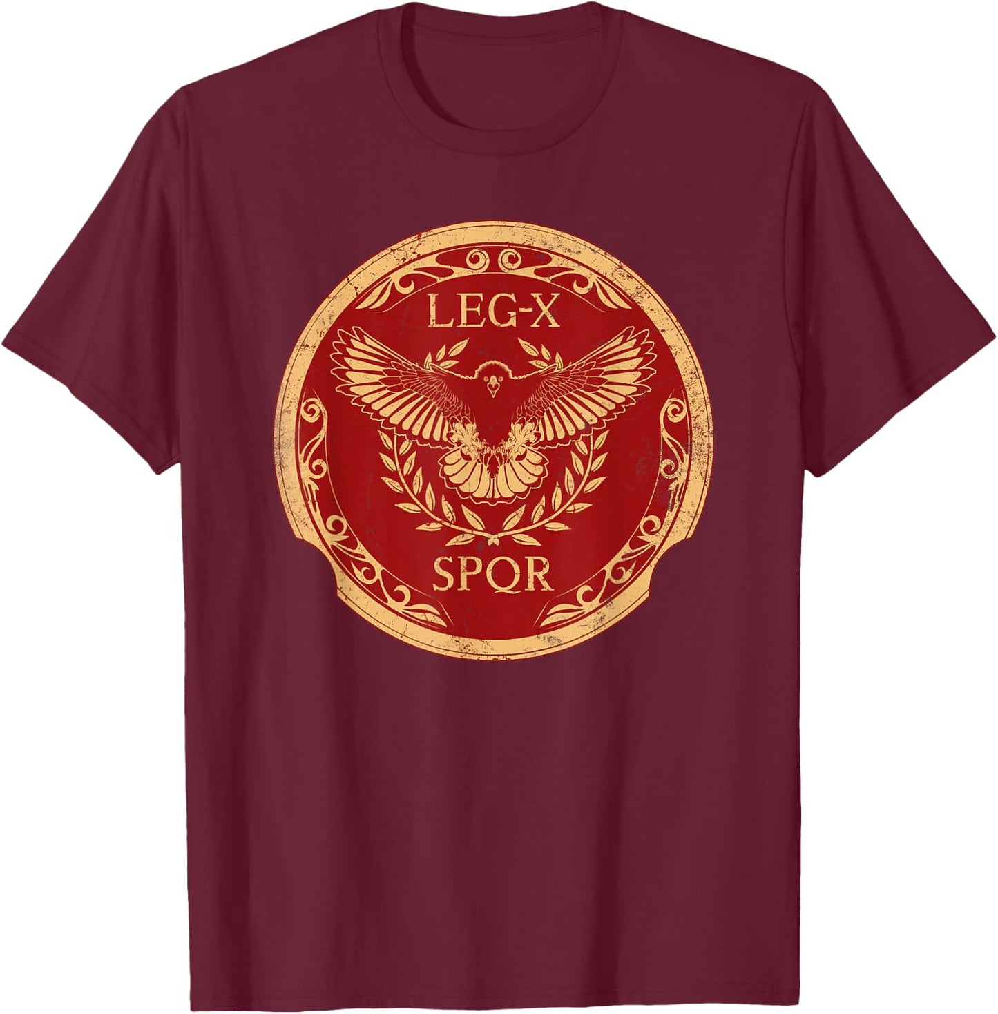 SPQR 10th Legion Roman Eagle T-Shirt - T-Shirt | Maroon