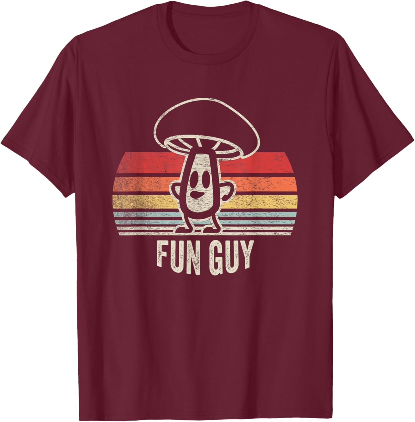 Vintage Fun Guy Fungi Shirt Funny Mushroom Fungus Humor T-Shirt - T-Shirt | Maroon
