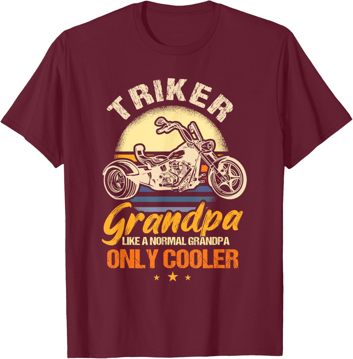 Cool Triker Grandpa Gift Tricycle Grandad T-Shirt - T-Shirt | Maroon