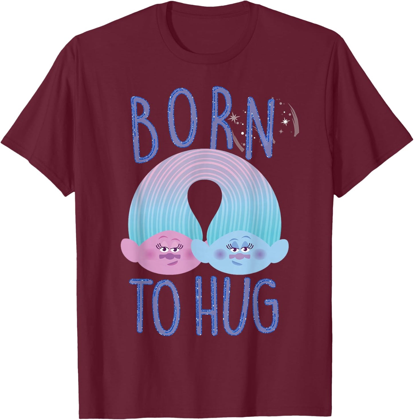 DreamWorks Trolls Born To Hug T-Shirt - T-Shirt | Maroon