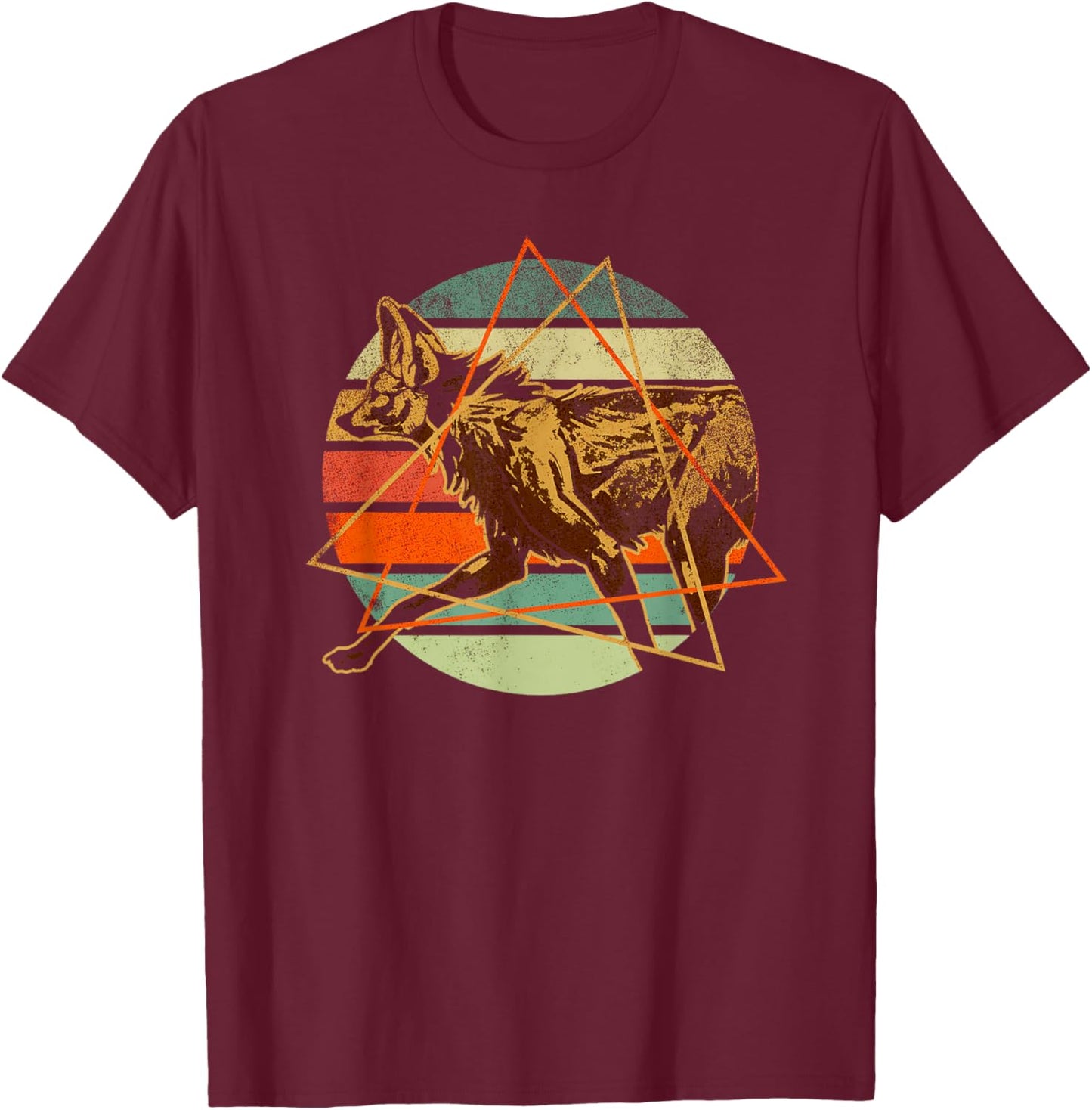 Maned Wolf South America Animal Colorful T-Shirt - T-Shirt | Maroon