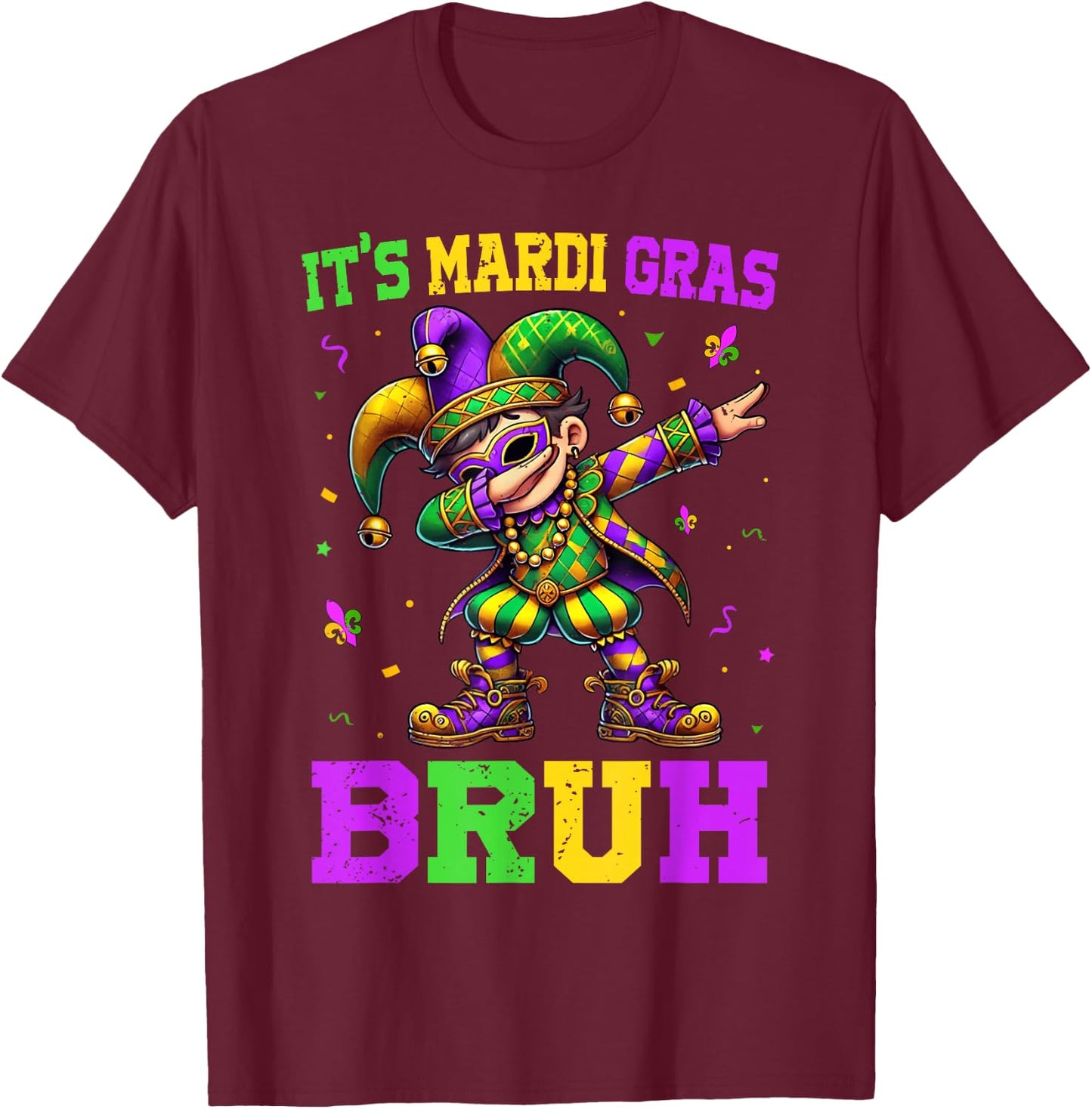 It's Mardi Gras Bruh Dabbing Boy Kids New Orleans Trip Men T-Shirt - T-Shirt | Maroon