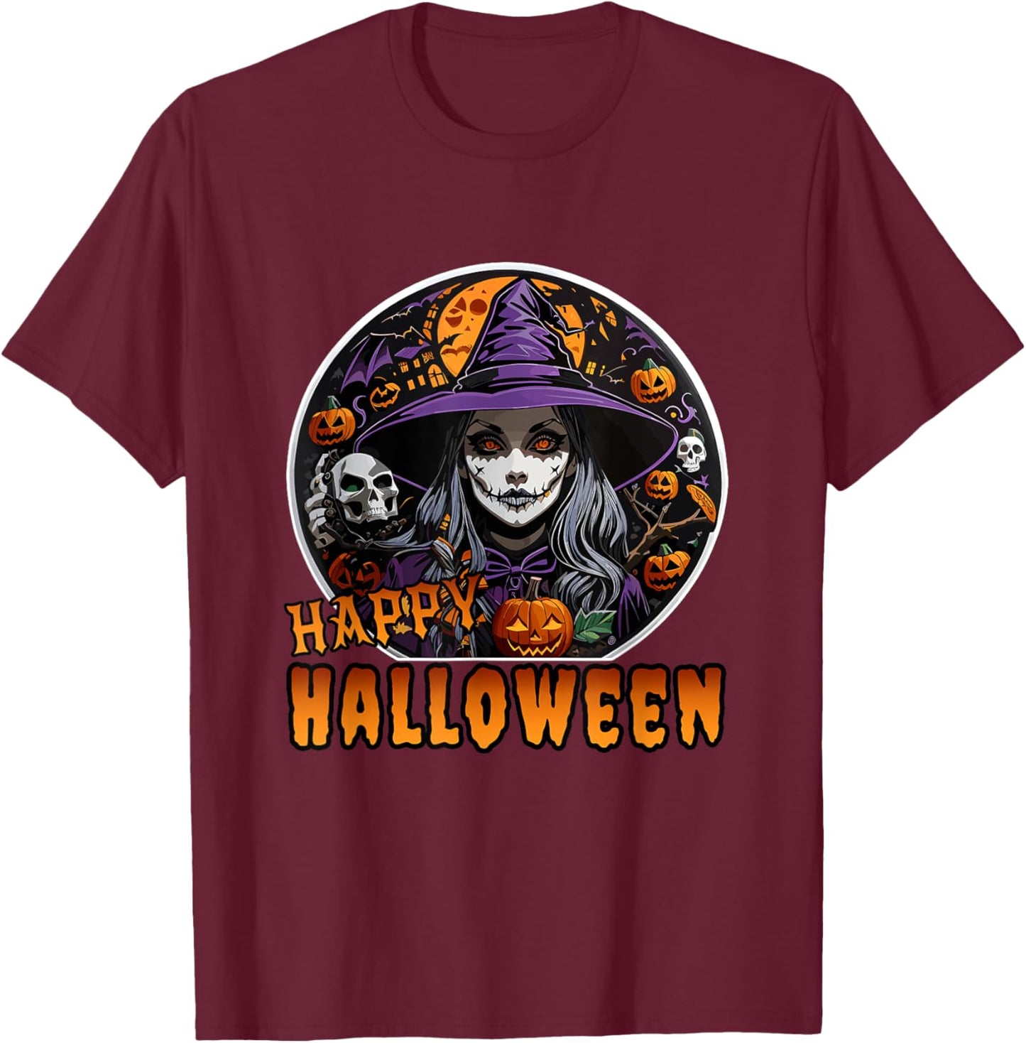 Happy Halloween T-Shirt - T-Shirt | Maroon