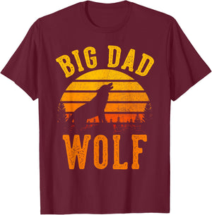 Big Dad Wolf | Funny Outdoor Camping Lover Father's Day Gift T-Shirt - T-Shirt | Maroon