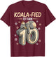 10 Year Old Koala 10th Birthday Party Animal Koala Lover T-Shirt - T-Shirt | Maroon