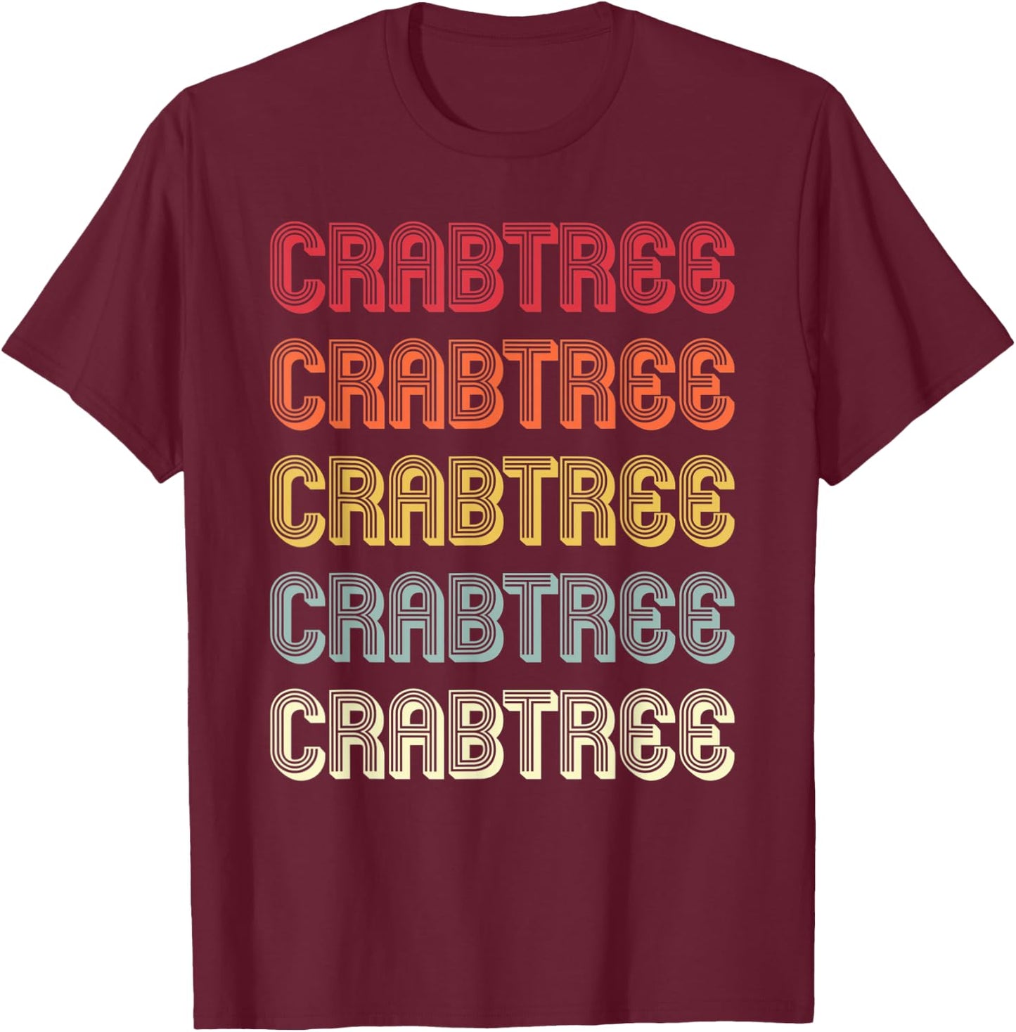 CRABTREE Gift Surname Funny Retro Vintage Birthday Reunion T-Shirt - T-Shirt | Maroon