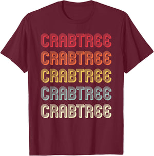 CRABTREE Gift Surname Funny Retro Vintage Birthday Reunion T-Shirt - T-Shirt | Maroon