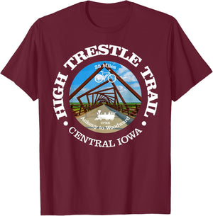 High Trestle Trail Funny Cycling High Trestle Iowa T-Shirt - T-Shirt | Maroon