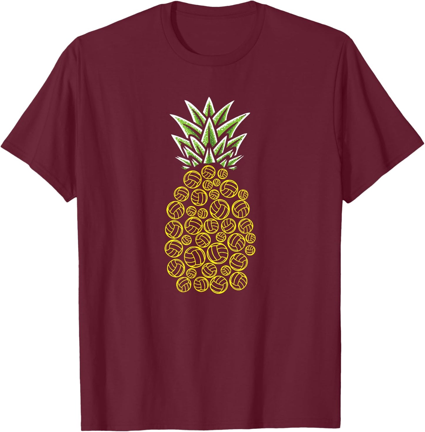 Pineapple Aloha Beaches Hawaii Beach Volleyball - Vball T-Shirt - T-Shirt | Maroon