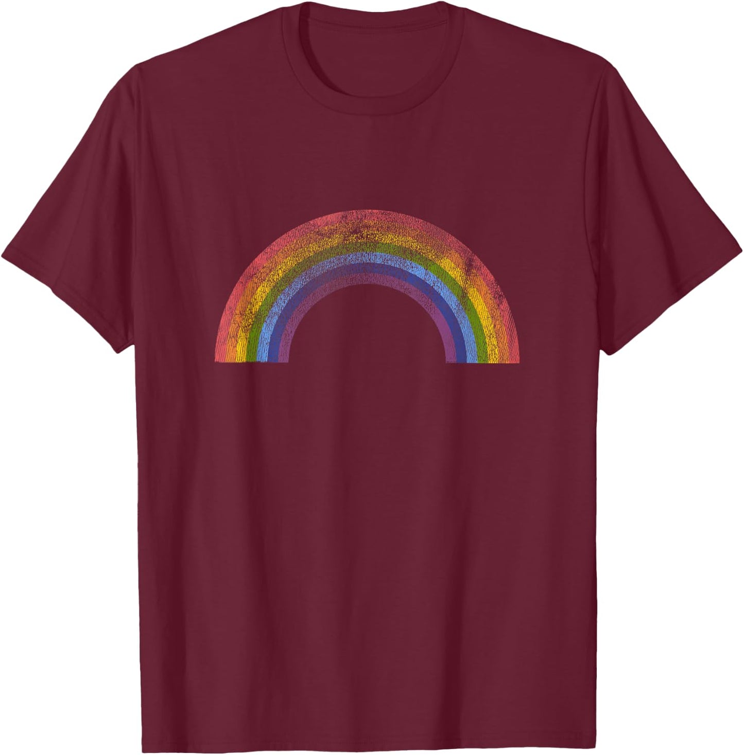 Original Rainbow Vintage Retro 80's Style Gay Pride T-Shirt - T-Shirt | Maroon