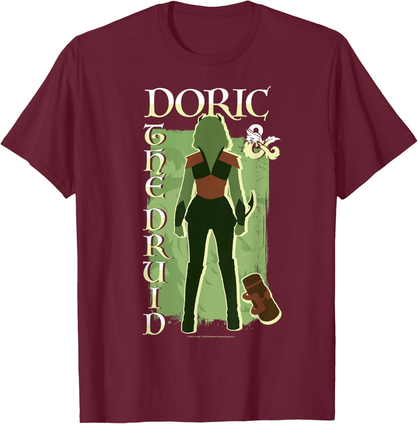 Dungeons & Dragons: Honor Among Thieves Doric The Druid T-Shirt - T-Shirt | Maroon