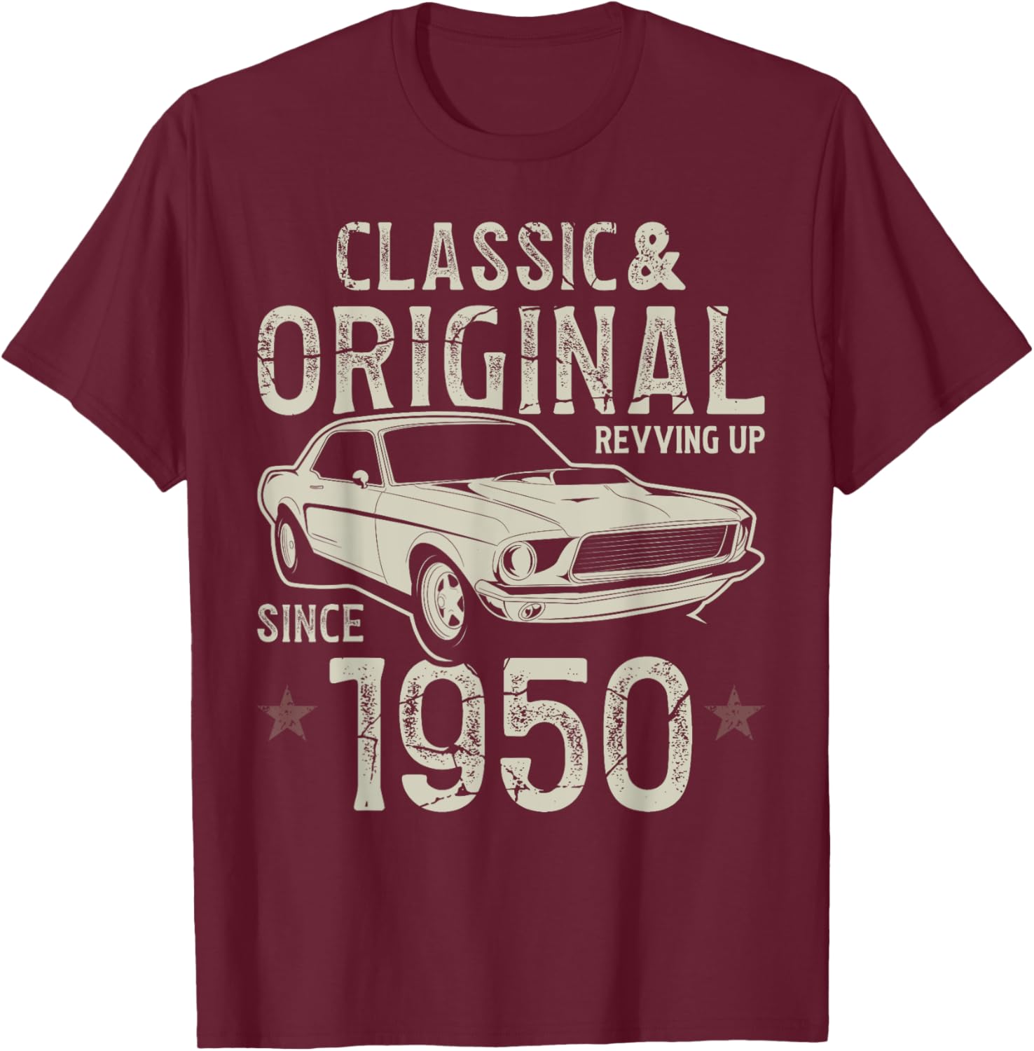 75th Birthday 1950 Classic Car T-Shirt - T-Shirt | Maroon