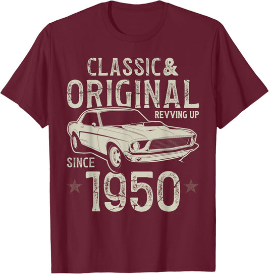 75th Birthday 1950 Classic Car T-Shirt - T-Shirt | Maroon