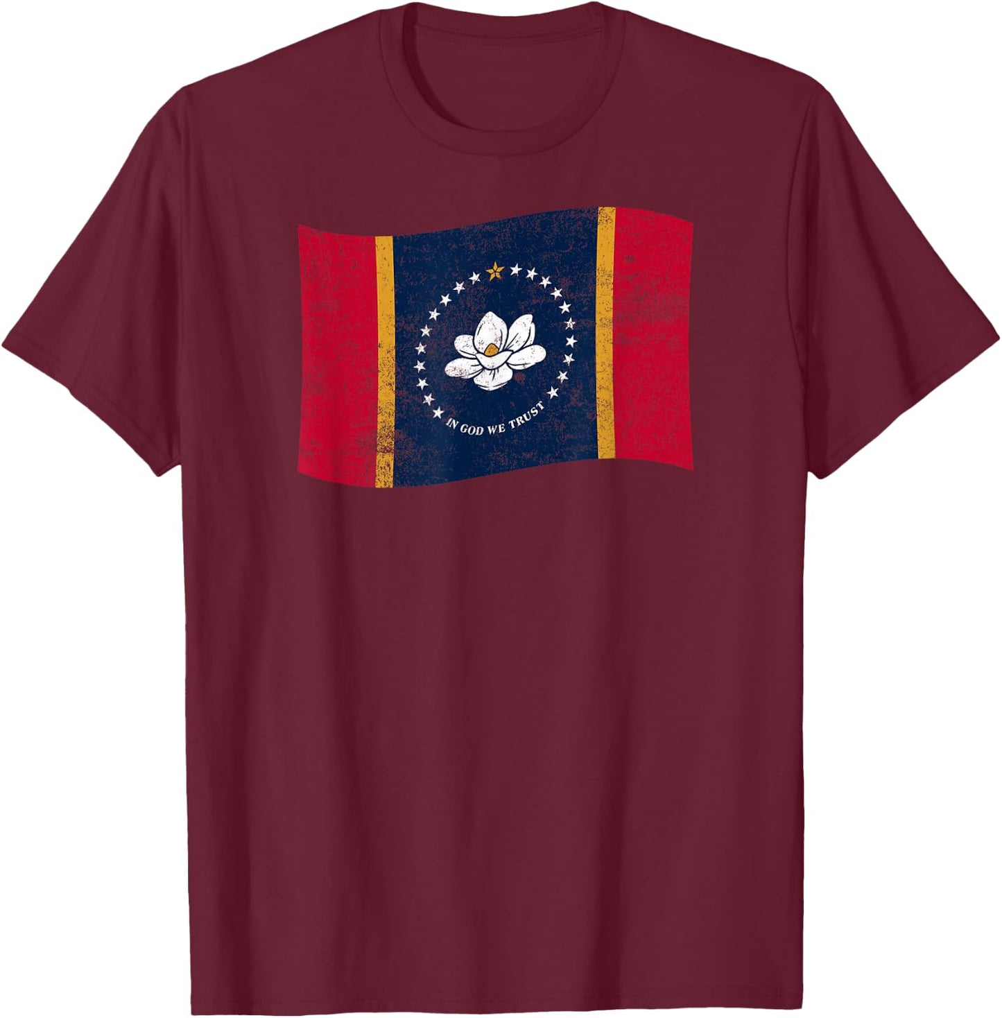 Mississippi Waving State Flag – MS Mississippian T-Shirt - T-Shirt | Maroon