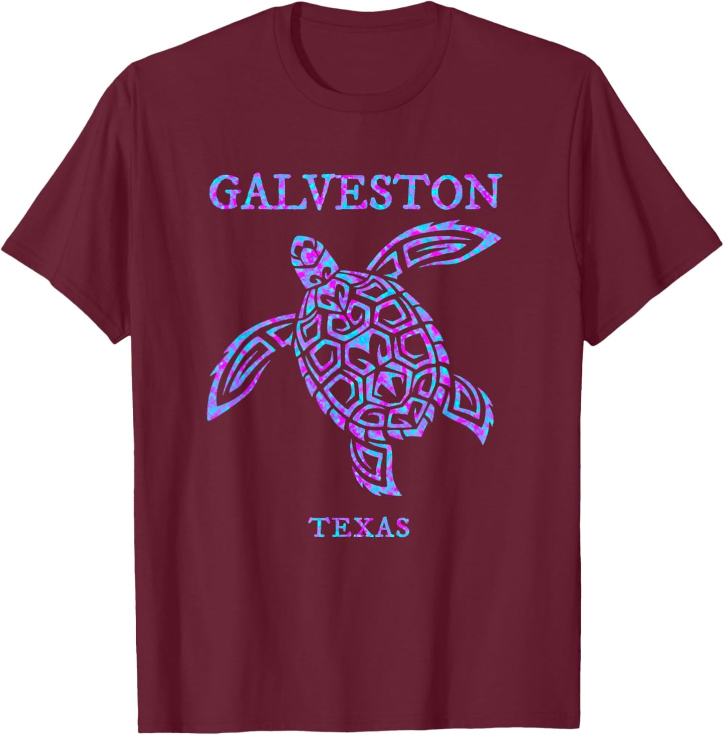 Galveston Texas Sea Turtle Boys Girls Beach Souvenir T-Shirt - T-Shirt | Maroon
