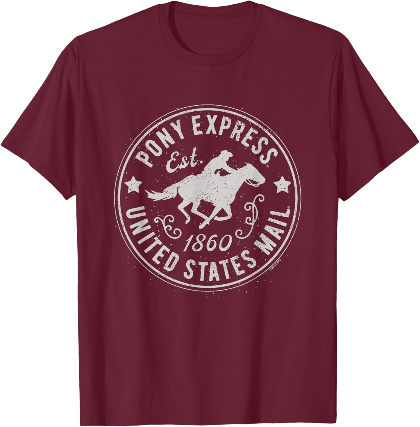 USPS - USPS Pony Express T-Shirt - T-Shirt | Maroon