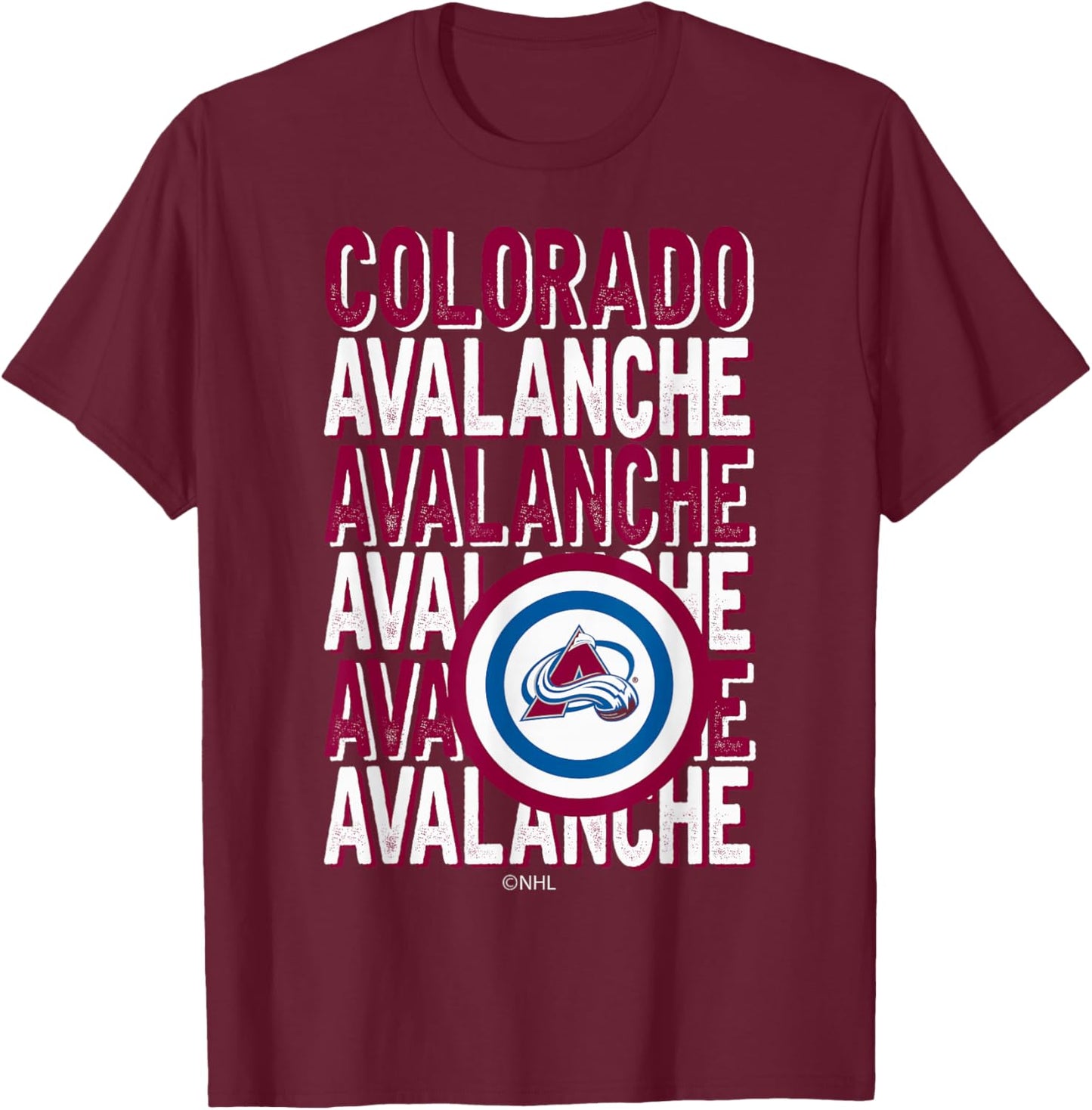 Colorado Avalanche Repeat Black Officially Licensed T-Shirt - T-Shirt | Maroon