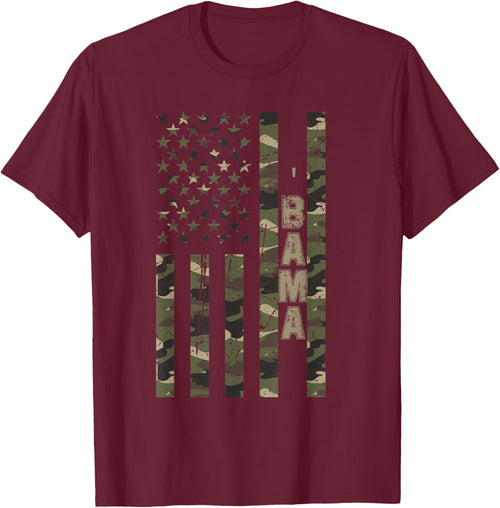 'Bama United States Alabama Distressed Camo w US Flag