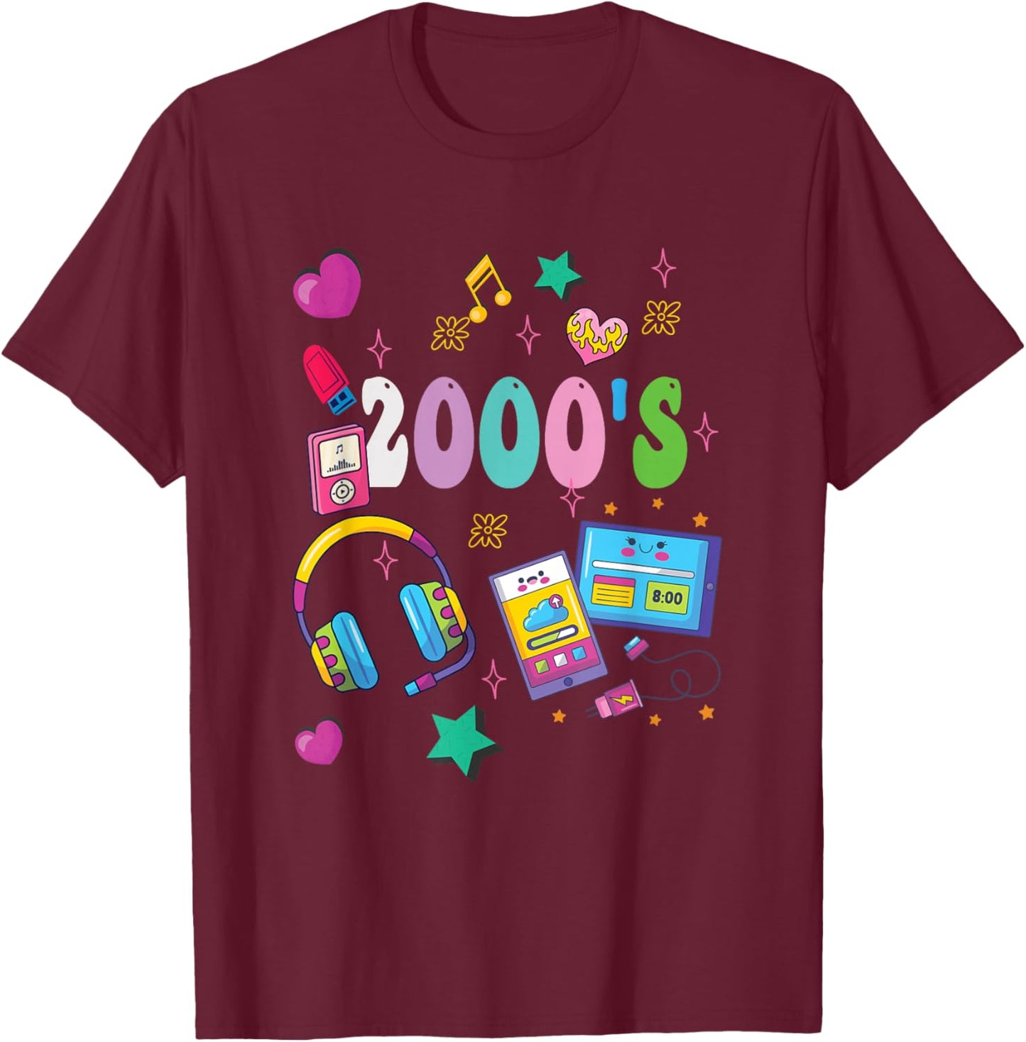 Back to the 2000's Vintage Two thousands retro 00s T-Shirt - T-Shirt | Maroon