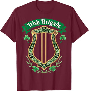 Irish Brigade Celtic Harp Heritage T-Shirt - T-Shirt | Maroon