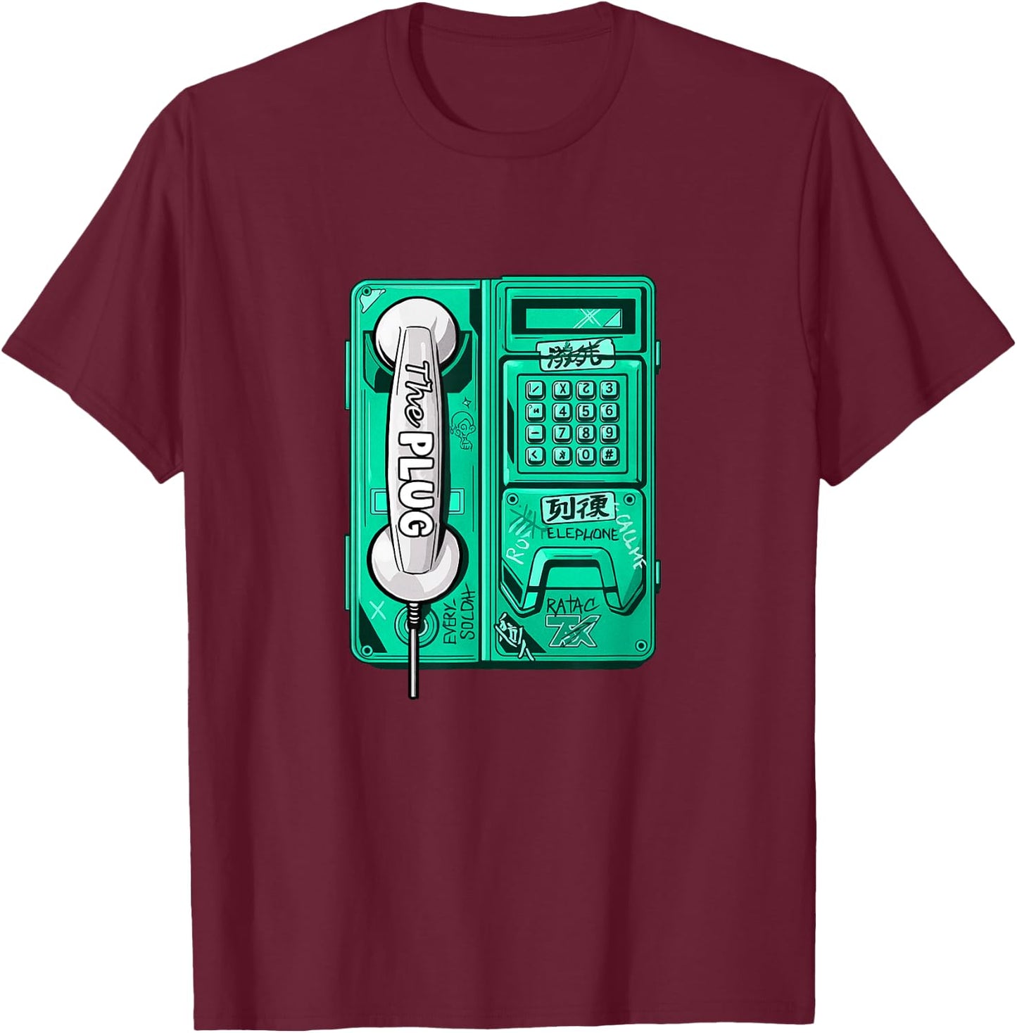 Light Teal Aqua Color Plugged Light Teal Aqua T-Shirt - T-Shirt | Maroon