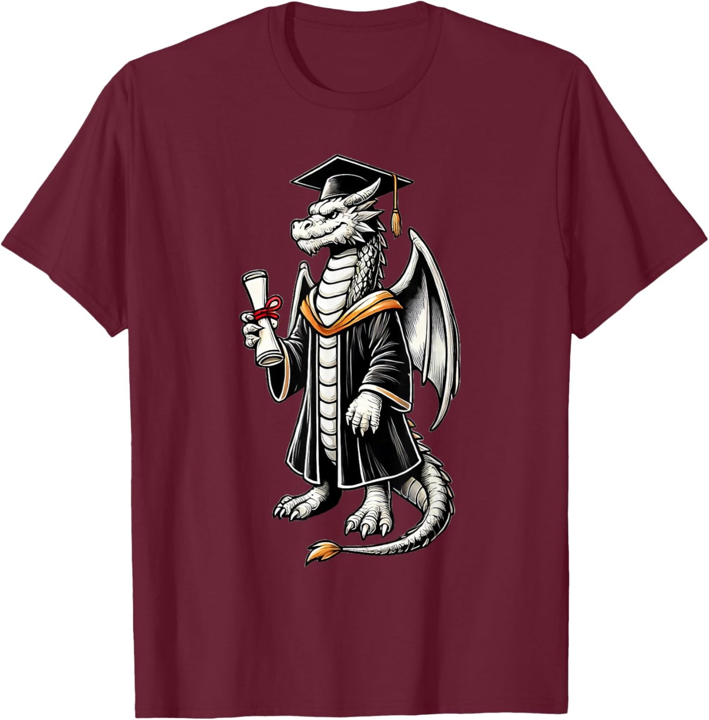 Cute Dragon Graduation T-Shirt - T-Shirt | Maroon