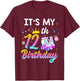 Roller Skate It's My 12th Birthday 12 Year Old Girl Party T-Shirt - T-Shirt | Maroon