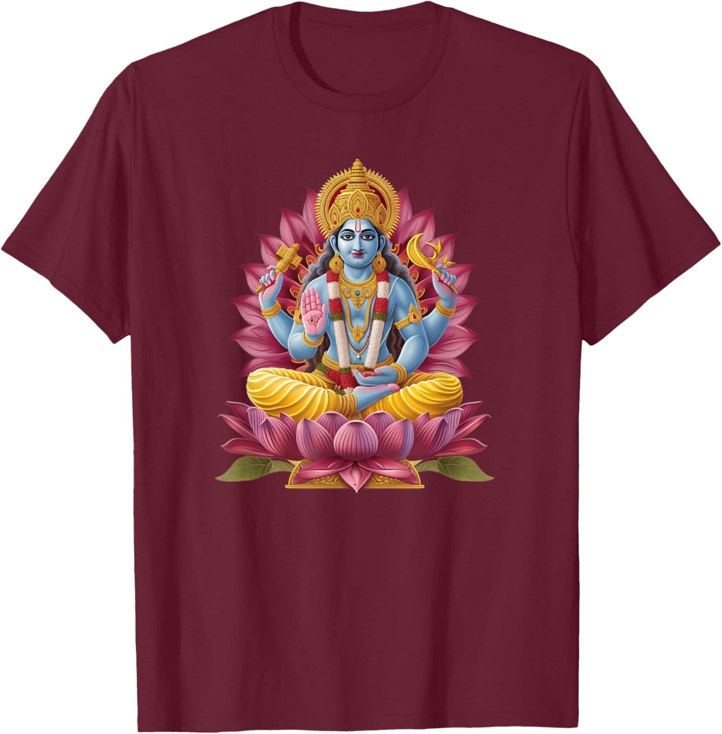 Hindu-Gott Vishnu - Vishnu Hinduismus Symbol des Schutzes T-Shirt - T-Shirt | Maroon